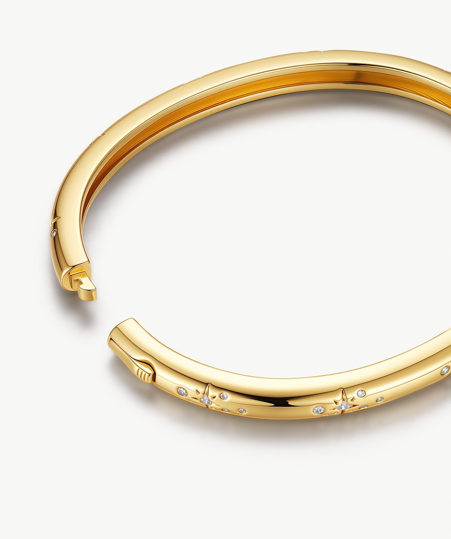 Gold Celestial Star Bangle Bracelet | Belvria