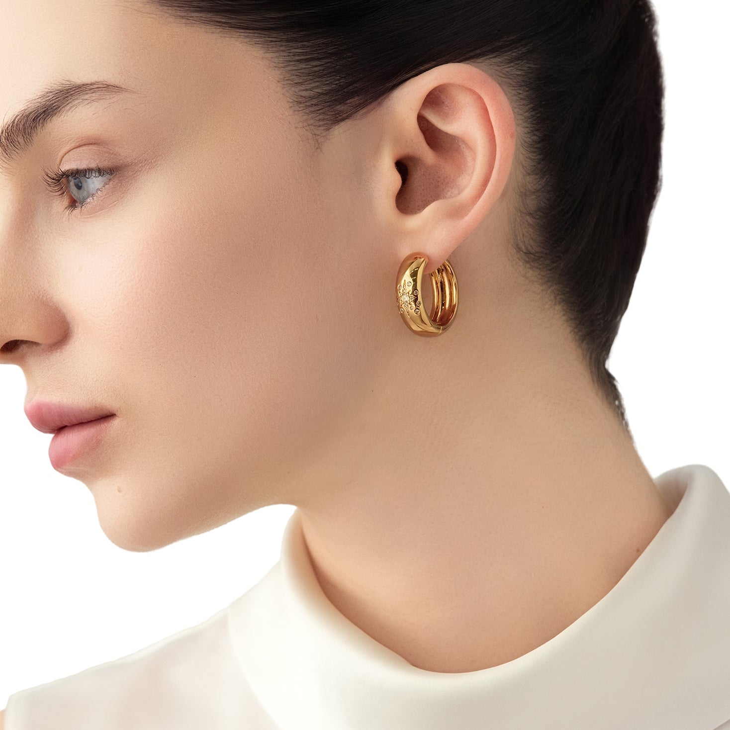 Gold Celestial Star Hoop Earrings | Belvria