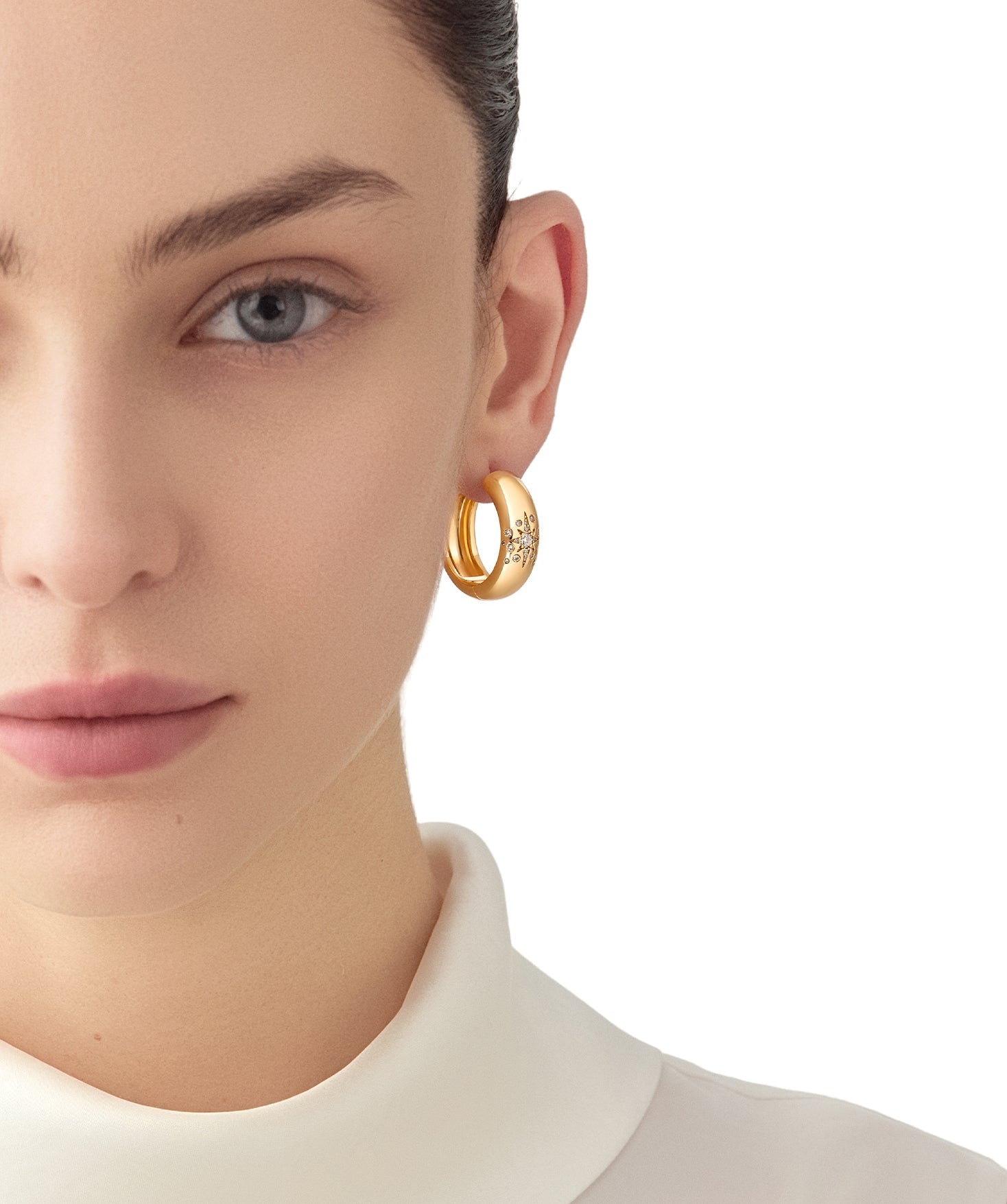 Gold Celestial Star Hoop Earrings | Belvria