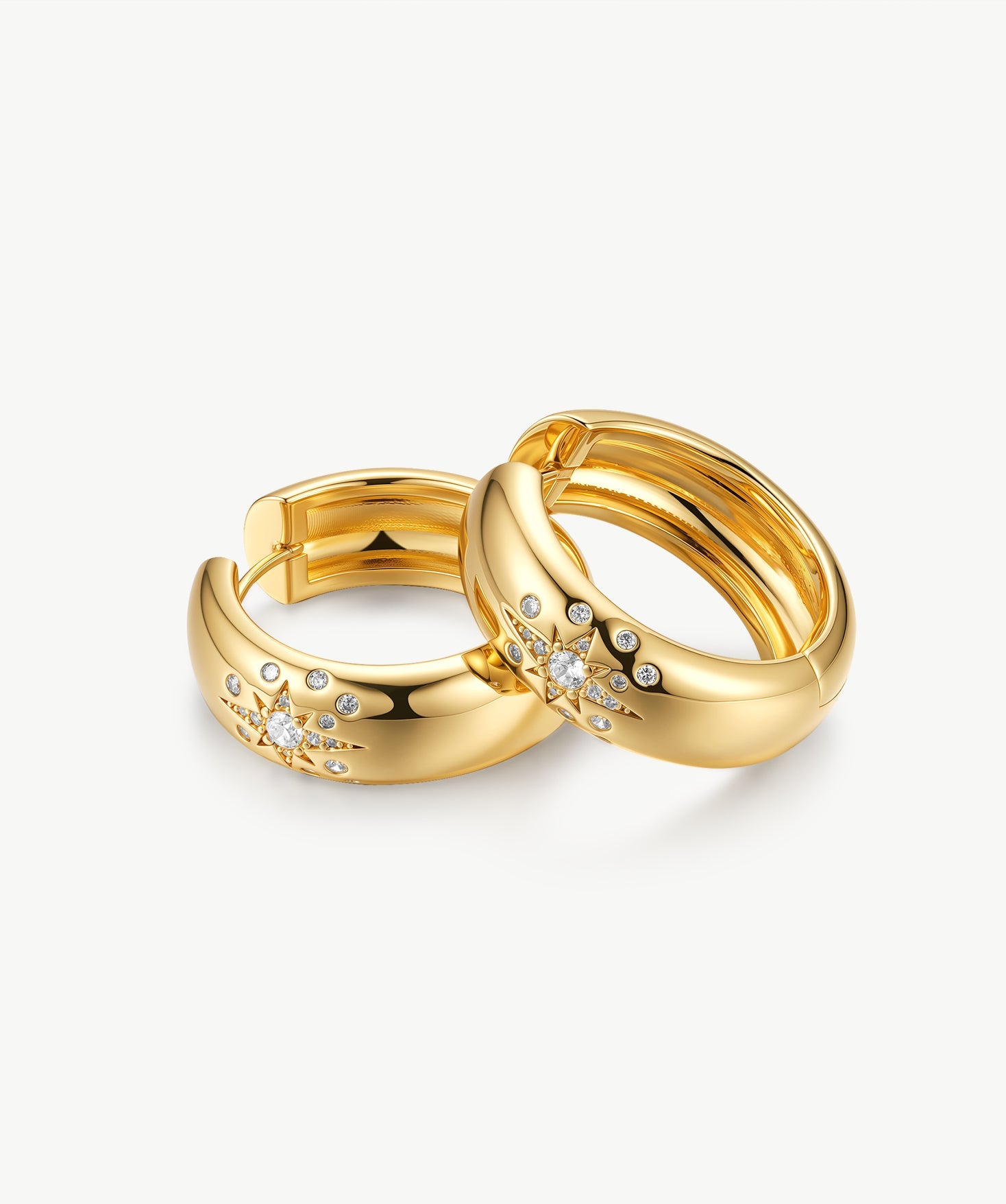 Gold Celestial Star Hoop Earrings | Belvria