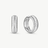 Textured Silver Celestial Hoop Earrings | Belvria