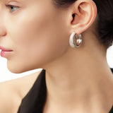 Textured Silver Celestial Hoop Earrings | Belvria