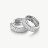 Textured Silver Celestial Hoop Earrings | Belvria