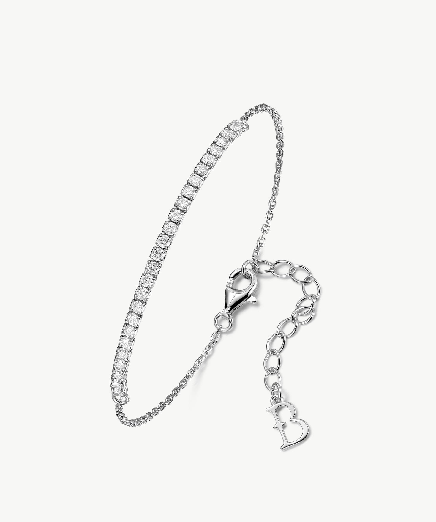 Lab-Grown Diamond Tennis Bracelet in Sterling Silver | Belvria