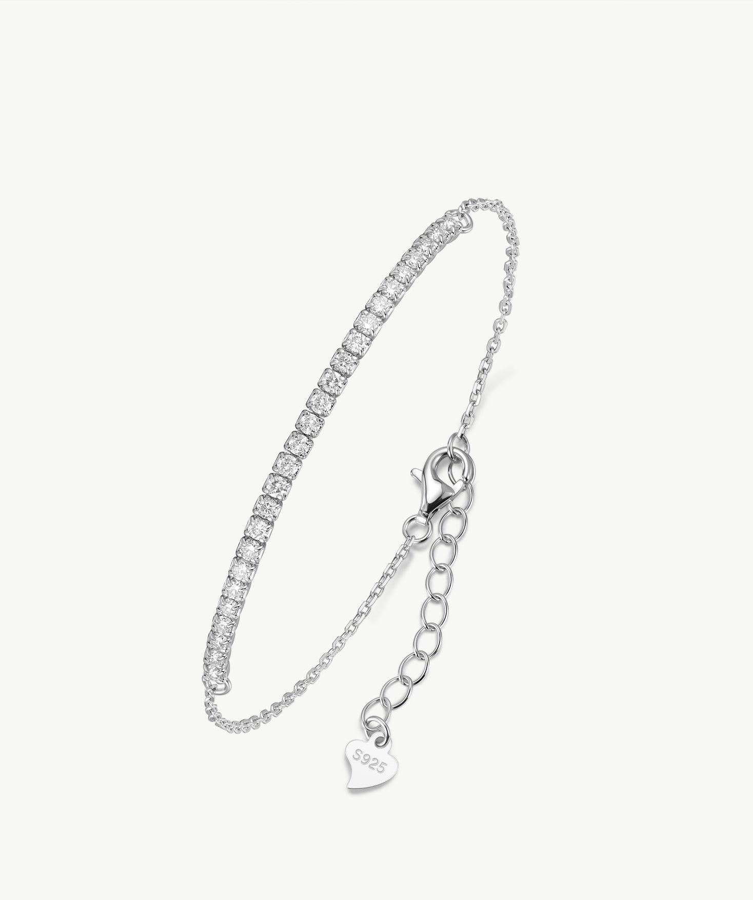 Lab-Grown Diamond Tennis Bracelet in Sterling Silver | Belvria