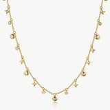 Gold Celestial Star Long Necklace | Belvria