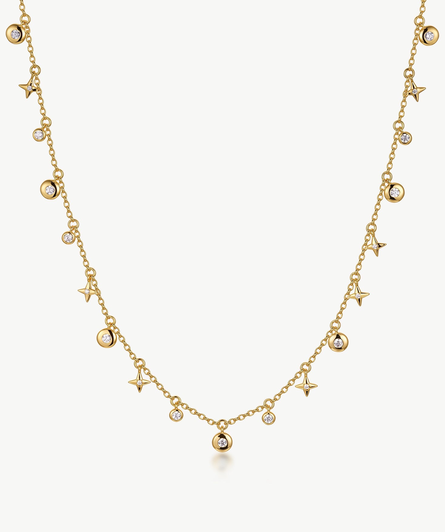 Gold Celestial Star Long Necklace | Belvria
