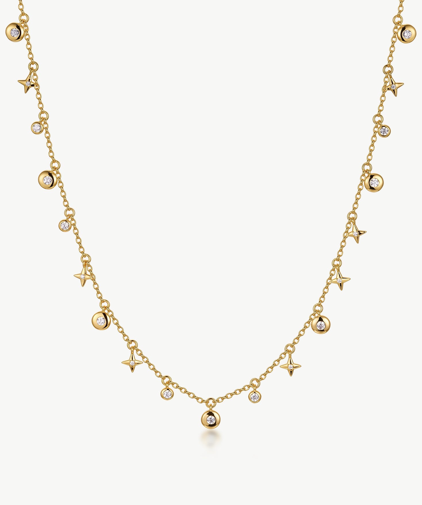 Gold Celestial Star Long Necklace | Belvria
