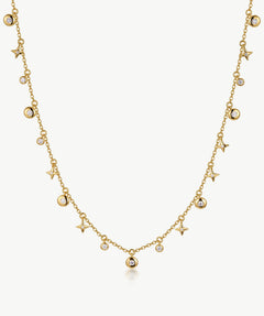 Gold Celestial Star Long Necklace | Belvria