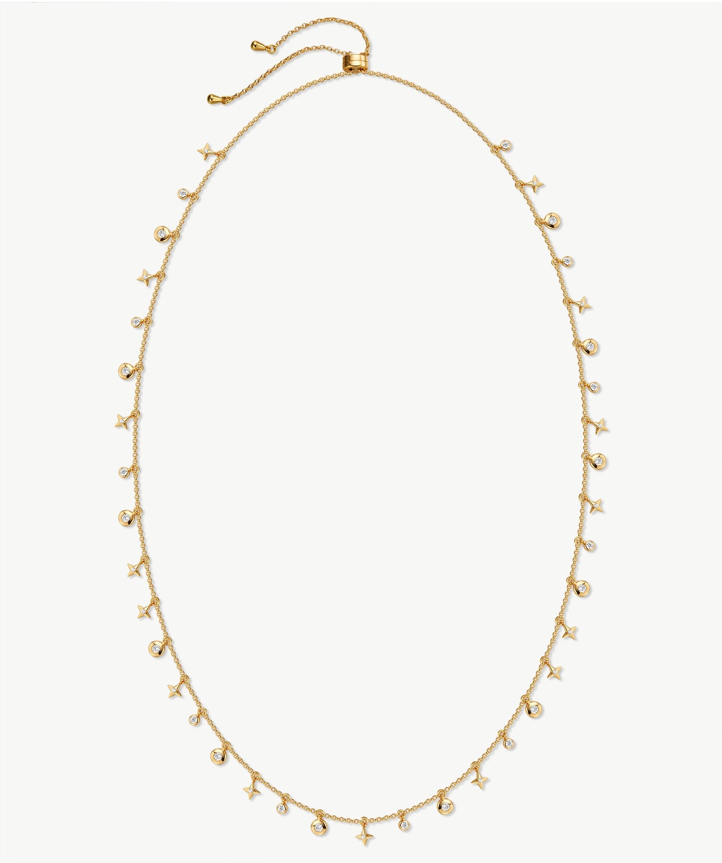 Gold Celestial Star Long Necklace | Belvria
