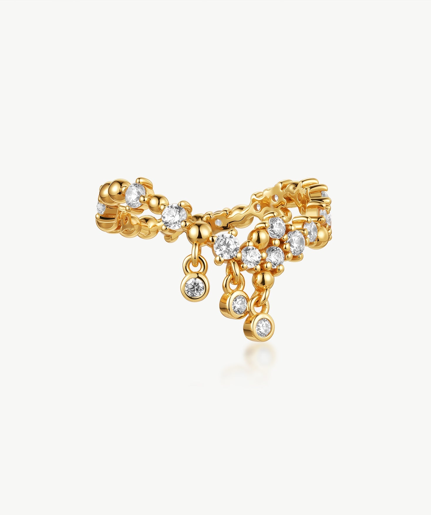 Gold Cubic Zirconia Pinky Ring | Belvria