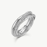 Triple Band Silver Interlocking Ring | Belvria