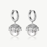 White Quartz Hoop Drop Earrings | Belvria