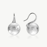 Natural White Quartz Drop Earrings in Sterling Silver | Belvria