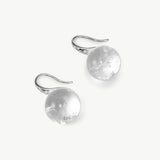 Natural White Quartz Drop Earrings in Sterling Silver | Belvria