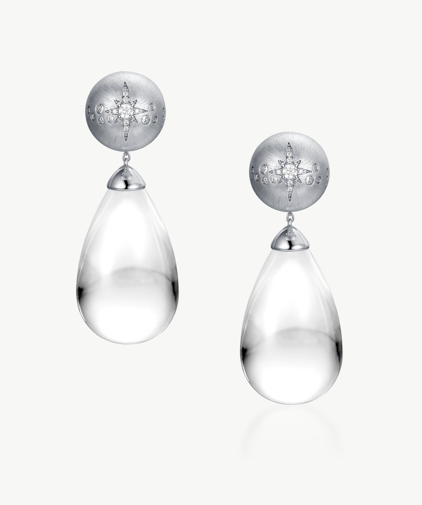White Quartz Detachable Drop Earrings | Belvria
