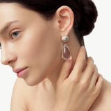 White Quartz Detachable Drop Earrings | Belvria