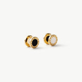 Reversible Onyx & Mother of Pearl Stud Earrings | Belvria