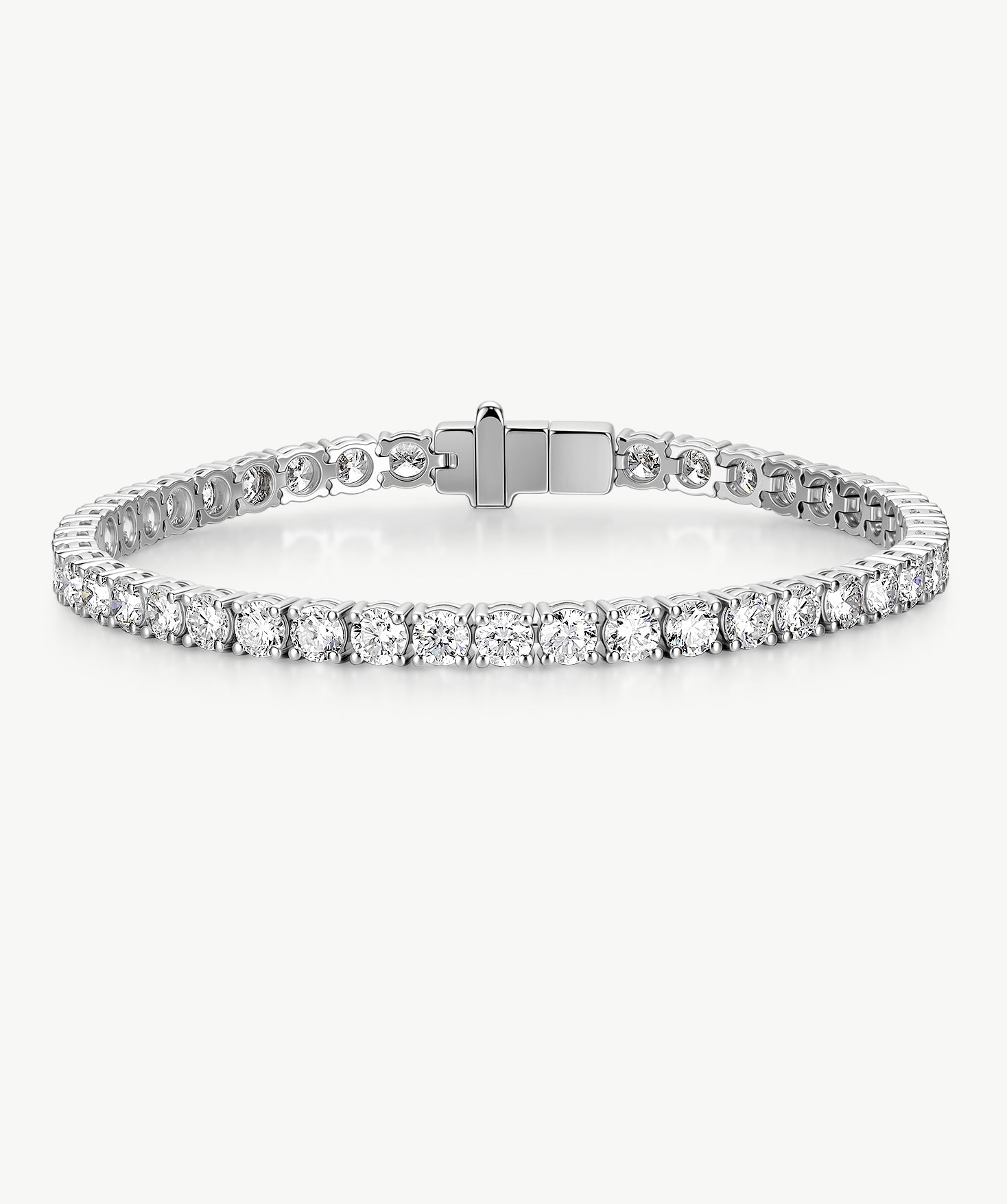18K White Gold Lab-Grown Diamond Tennis Bracelet | Belvria