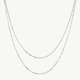Silver Double Chain Layered Necklace | Belvria