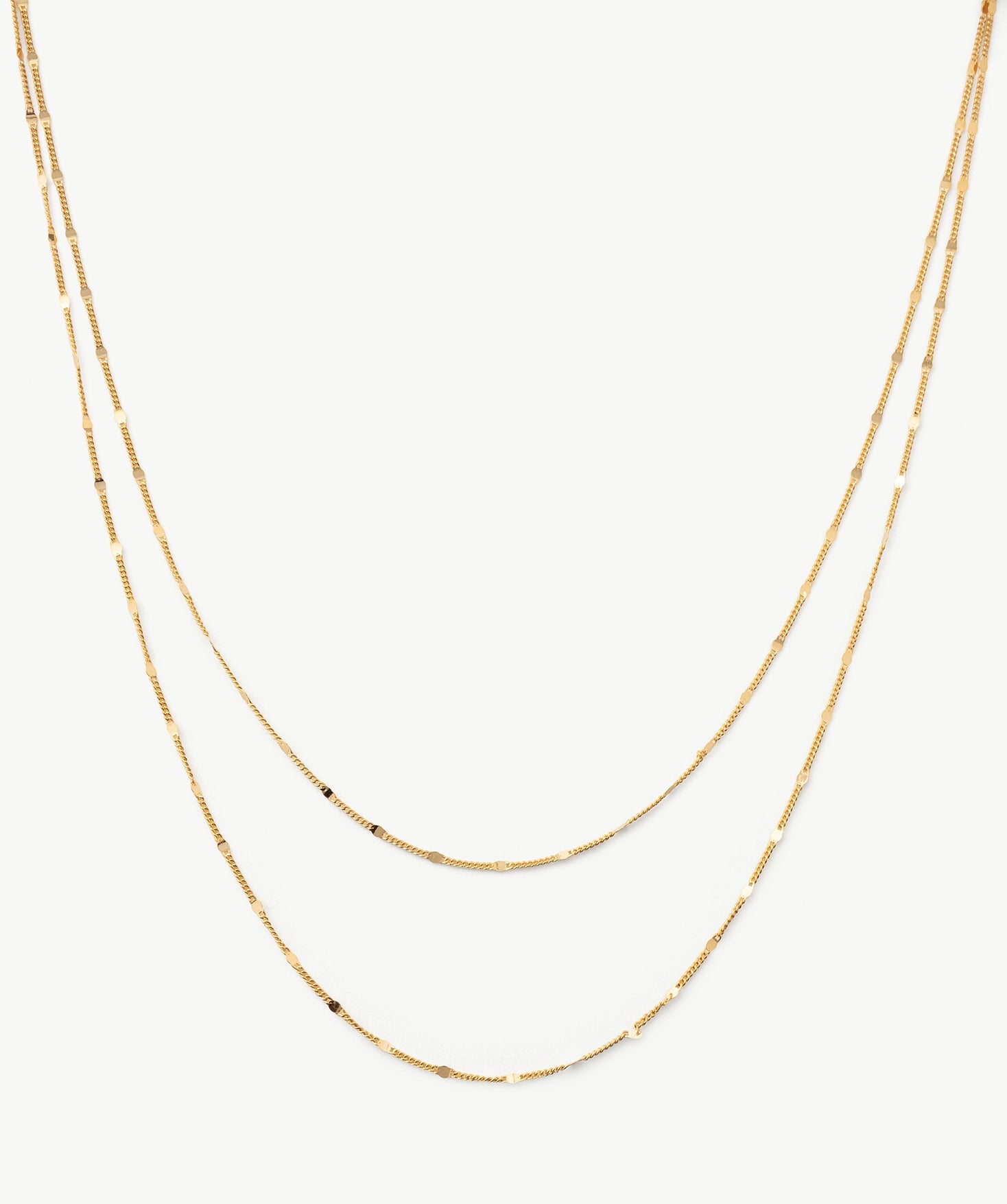 Gold Double Chain Layered Necklace | Belvria