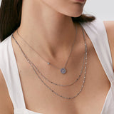 Silver Double Chain Layered Necklace | Belvria