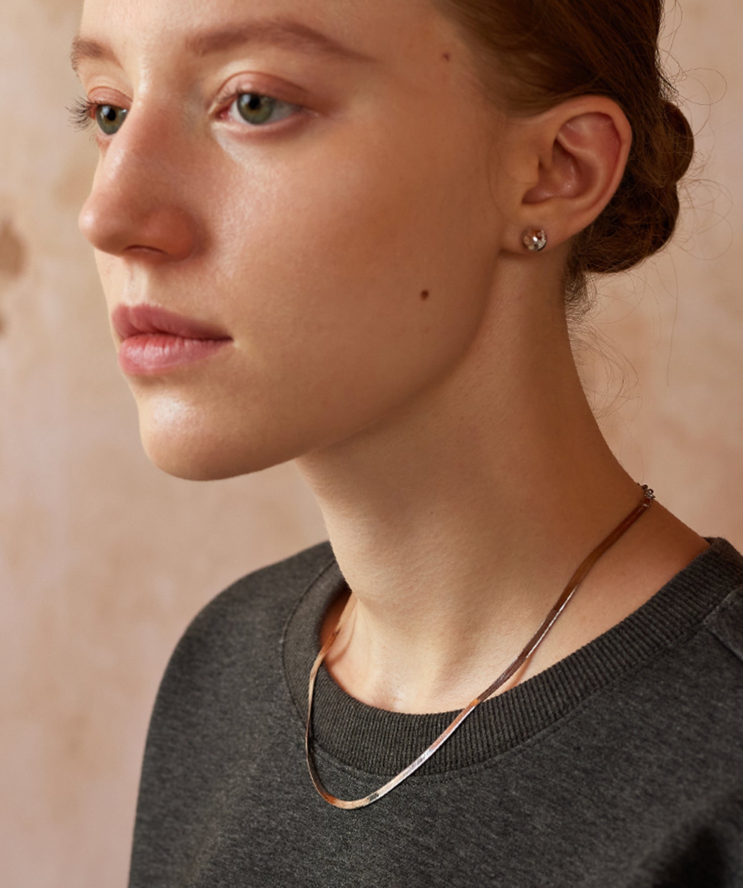 Silver Herringbone Chain Necklace | Belvria