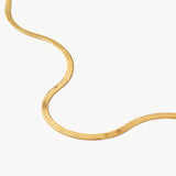 Gold Herringbone Chain Necklace | Belvria