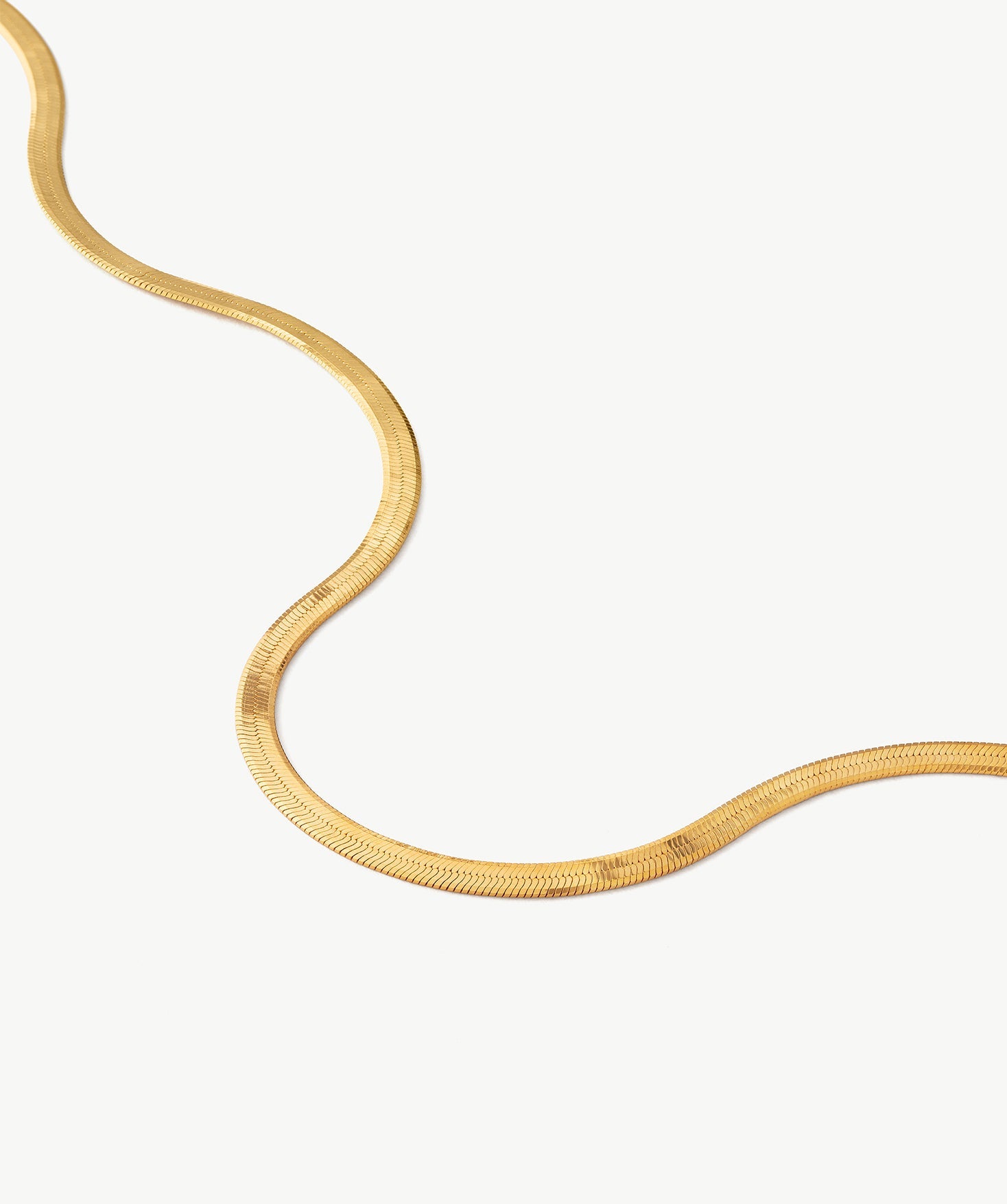 Gold Herringbone Chain Necklace | Belvria