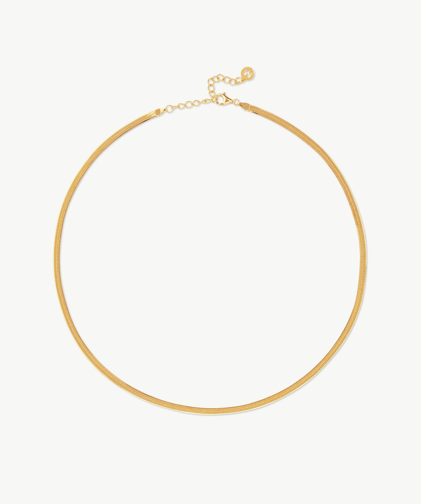 Gold Herringbone Chain Necklace | Belvria