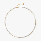 Delicate 4mm Pearl Necklace with Gold Beads | Belvria
