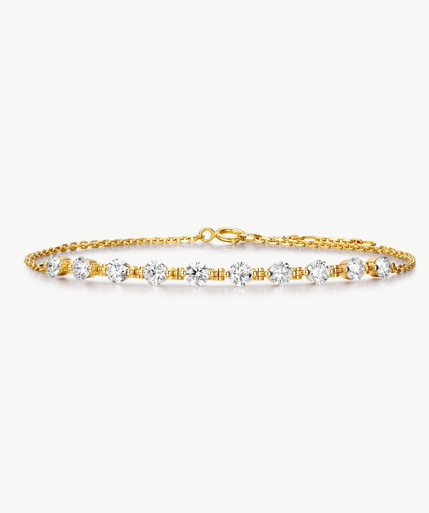 18K Gold Lab-Grown Diamond Station Bracelet | Belvria