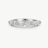 18K White Gold Emerald-Cut Lab-Grown Diamond Band | Belvria