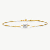 18K Gold Emerald-Cut Lab-Grown Diamond Bracelet | Belvria