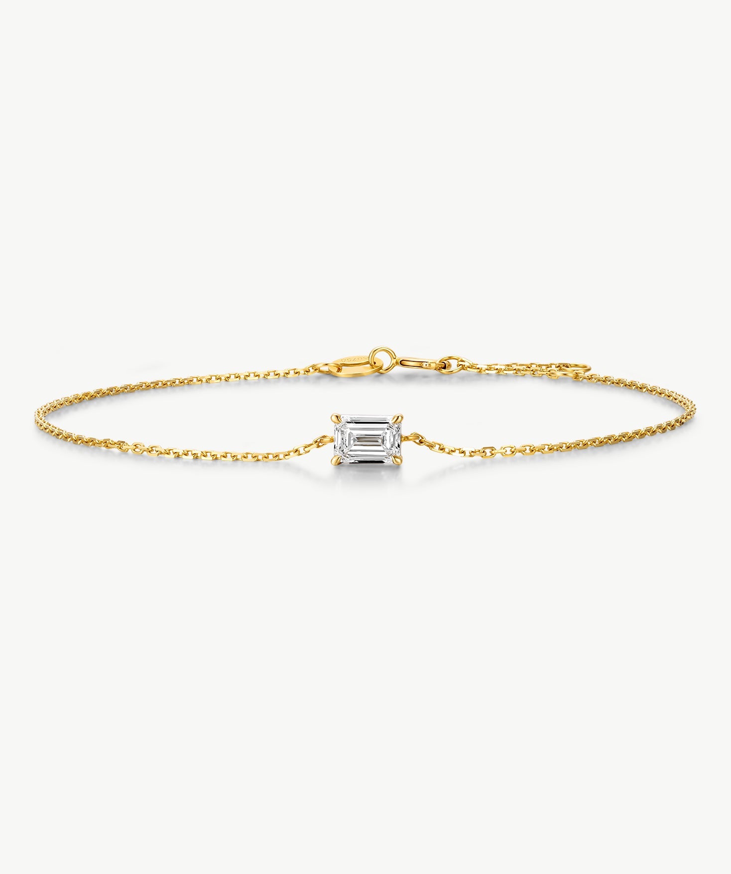 18K Gold Emerald-Cut Lab-Grown Diamond Bracelet | Belvria