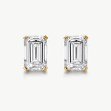 18K Gold Emerald-Cut Lab-Grown Diamond Stud Earrings | Belvria