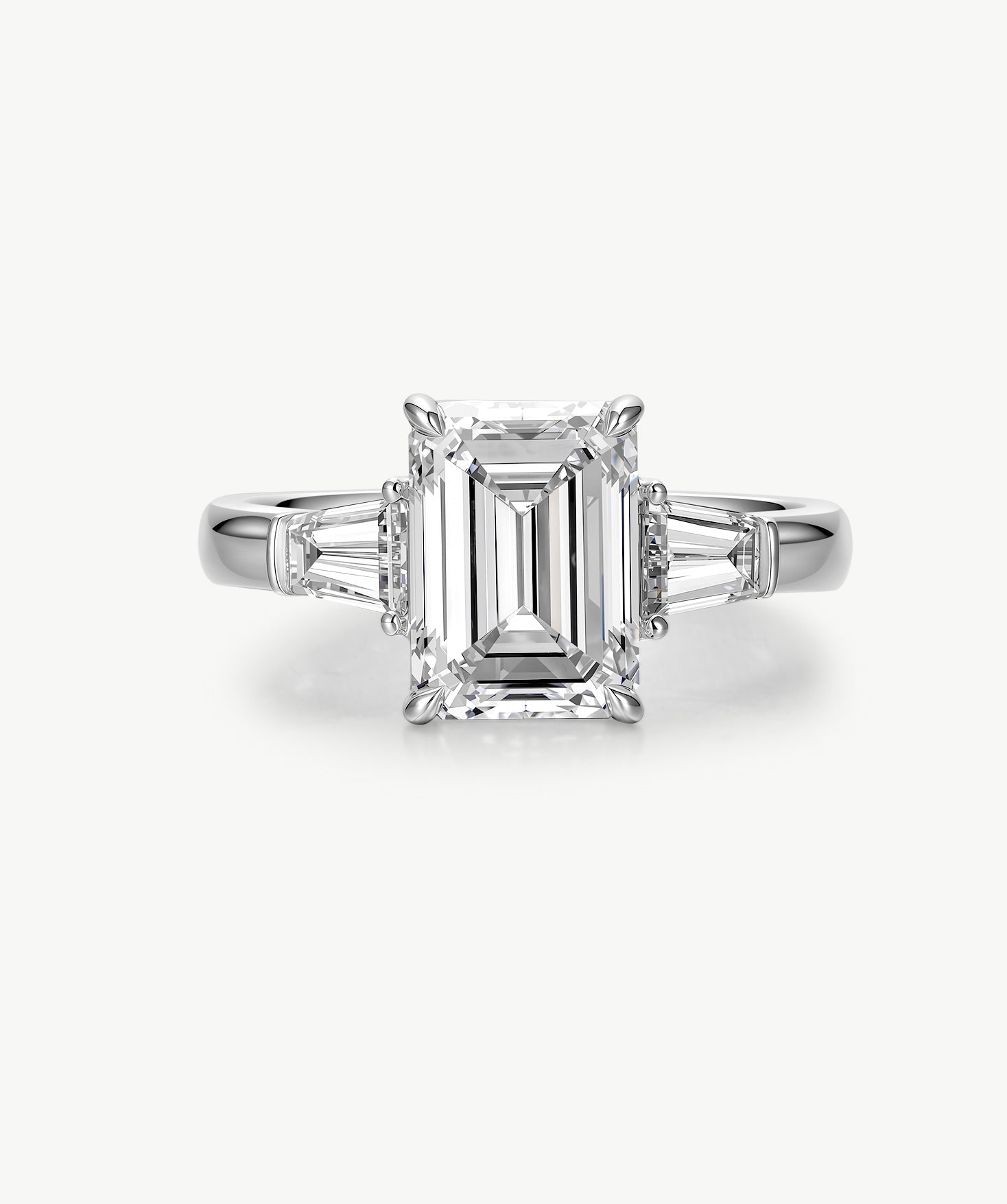 3ct Emerald-Cut Lab-Grown Diamond Three-Stone Ring | Belvria
