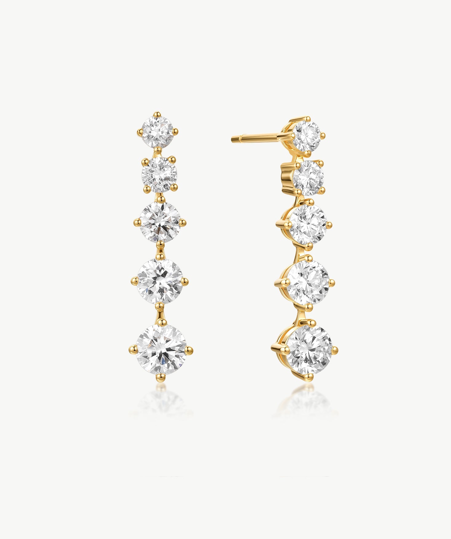 18K Gold Graduated Lab-Grown Diamond Drop Earrings | Belvria