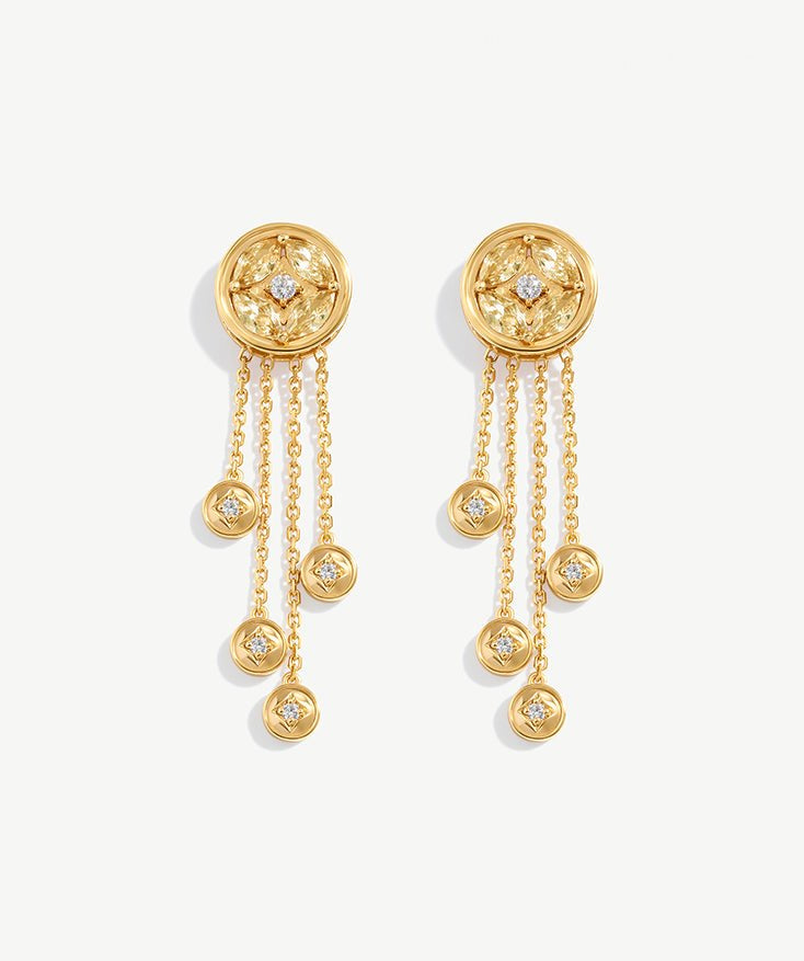 Gold Chandelier Tassel Earrings | Belvria