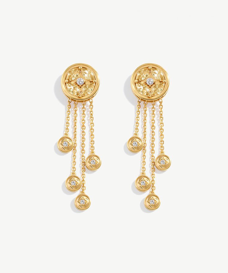 Gold Chandelier Tassel Earrings | Belvria
