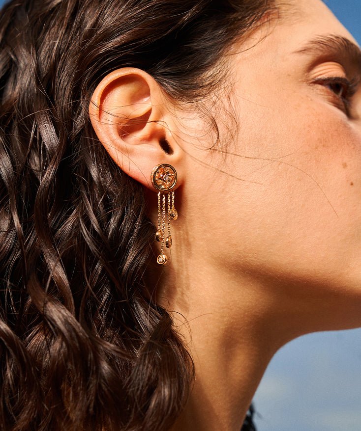 Gold Chandelier Tassel Earrings | Belvria