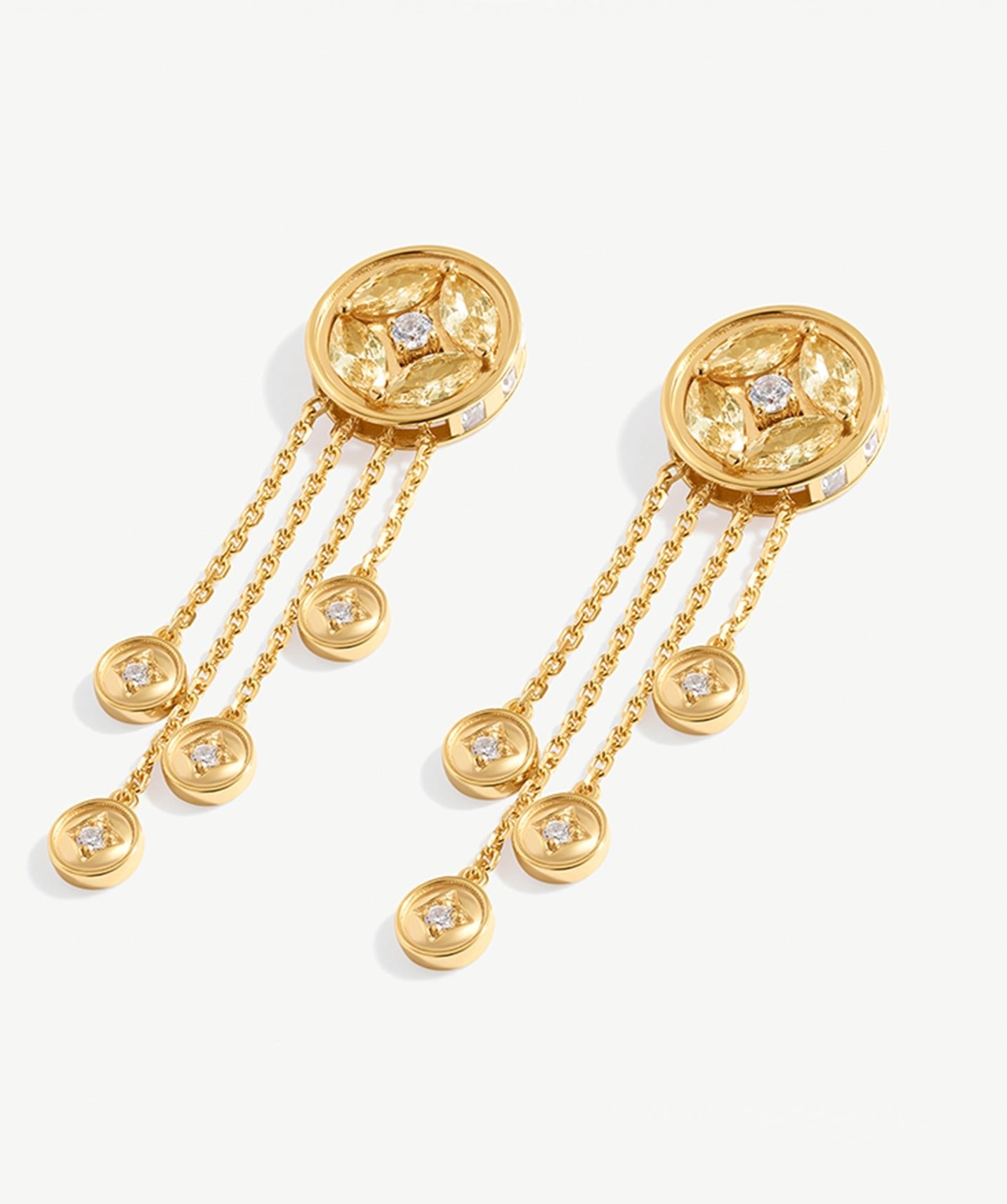 Gold Chandelier Tassel Earrings | Belvria