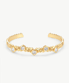 Gold Geometric Chain Link Cuff Bracelet | Belvria