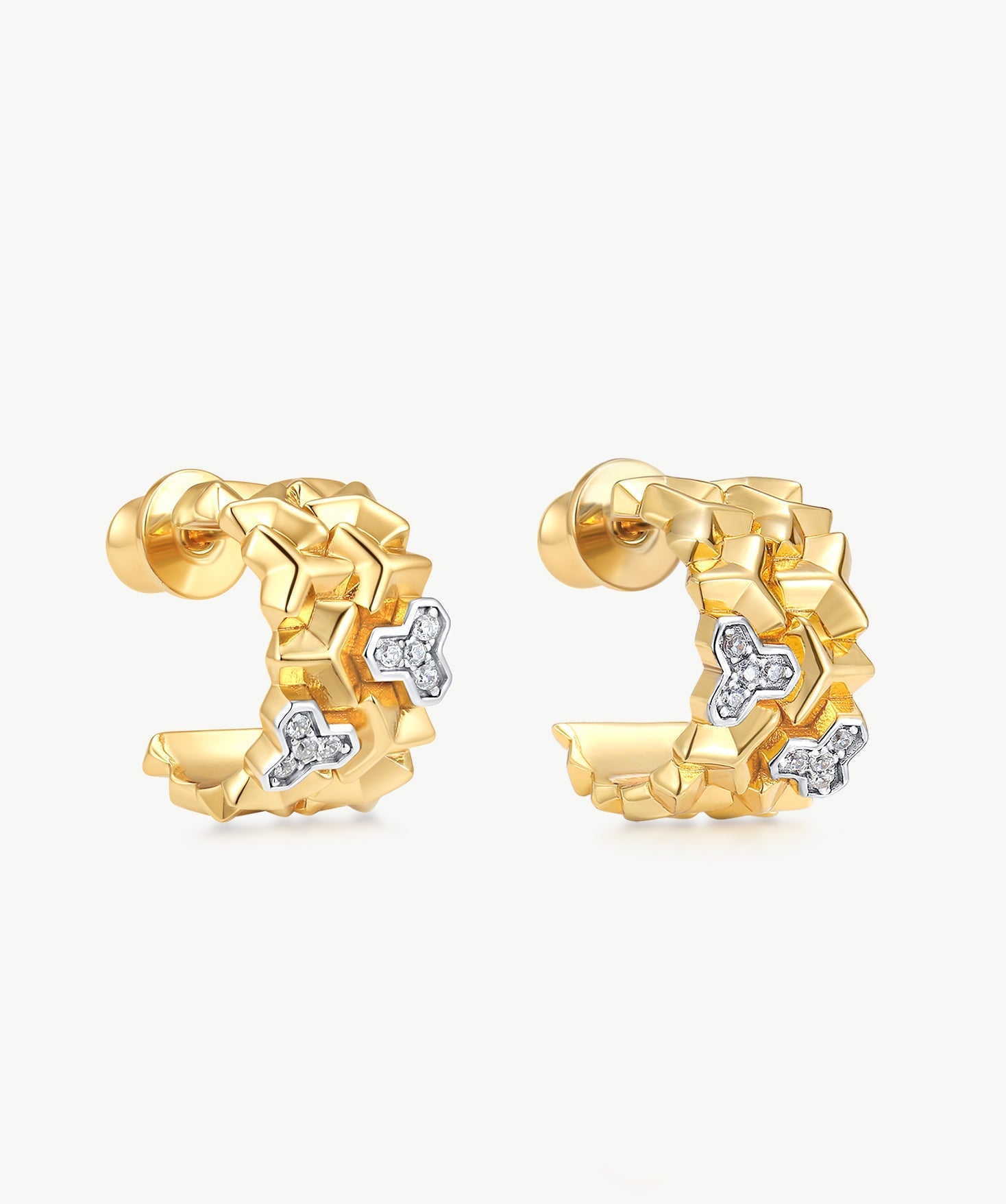 Two-Tone Chain Link Hoop Earrings | Belvria