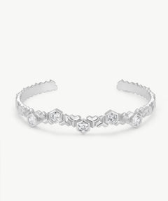 Silver Geometric Cuff Bracelet | Belvria