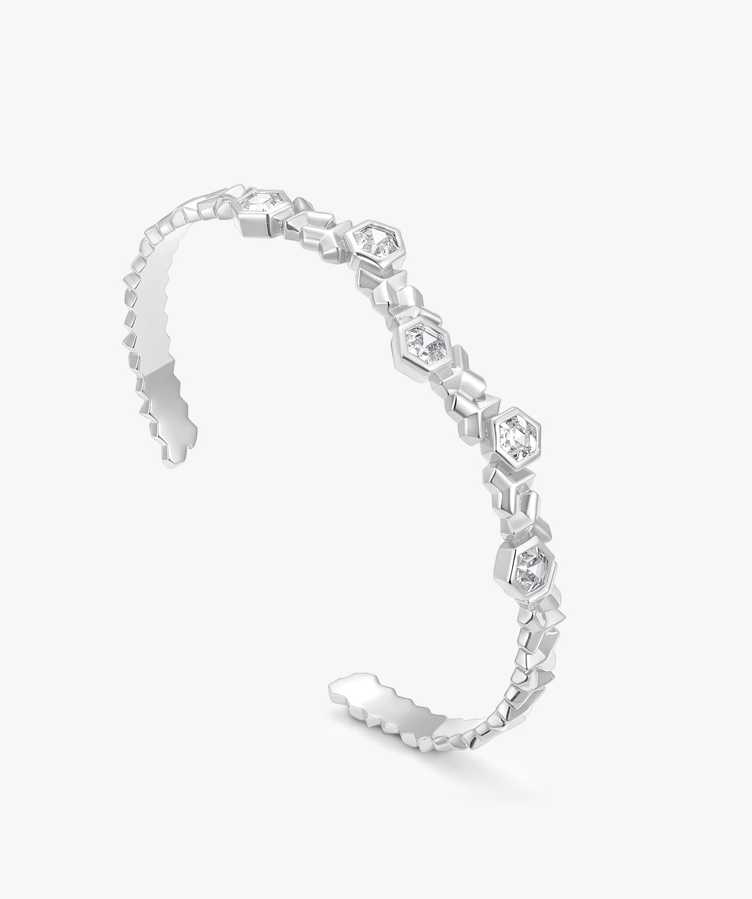 Silver Geometric Cuff Bracelet | Belvria