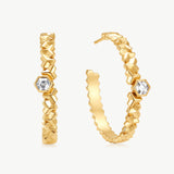 Gold Chain Link Statement Hoop Earrings | Belvria