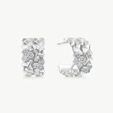 Silver Geometric Hoop Earrings | Belvria