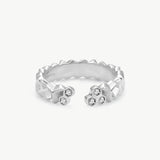 Silver Geometric Chain Link Open Ring | Belvria