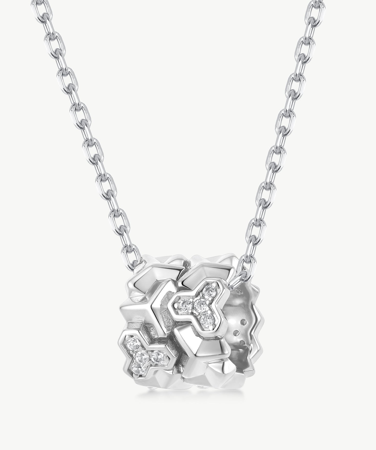 Silver Geometric Pendant Necklace | Belvria